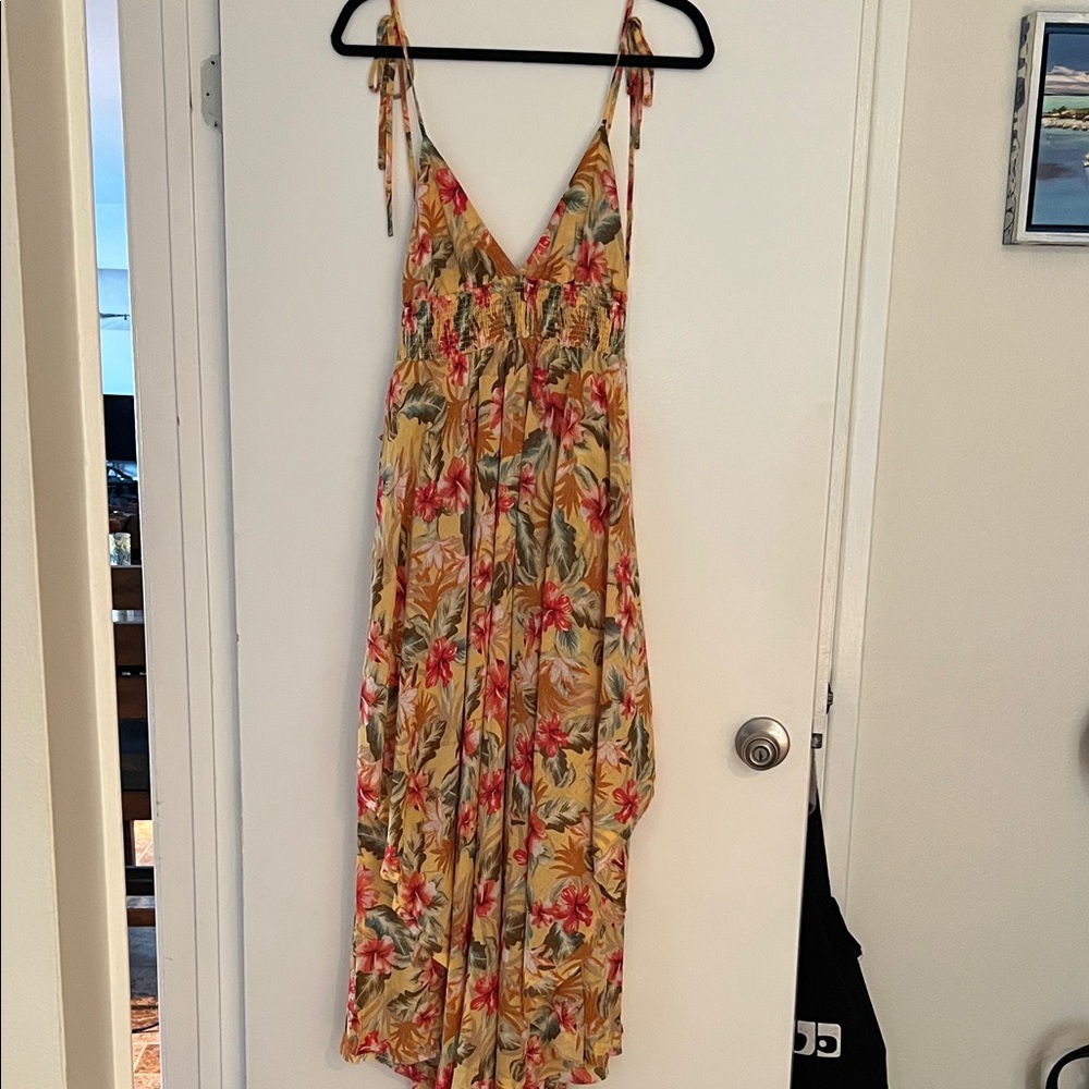 Forever 21 Floral Maxi Dress - Yellow and Red